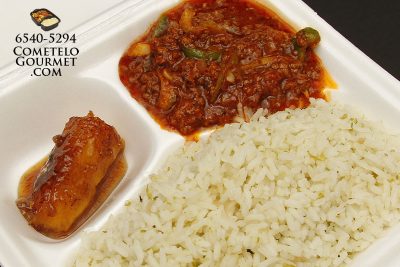 Carne Molida y Arroz Verde